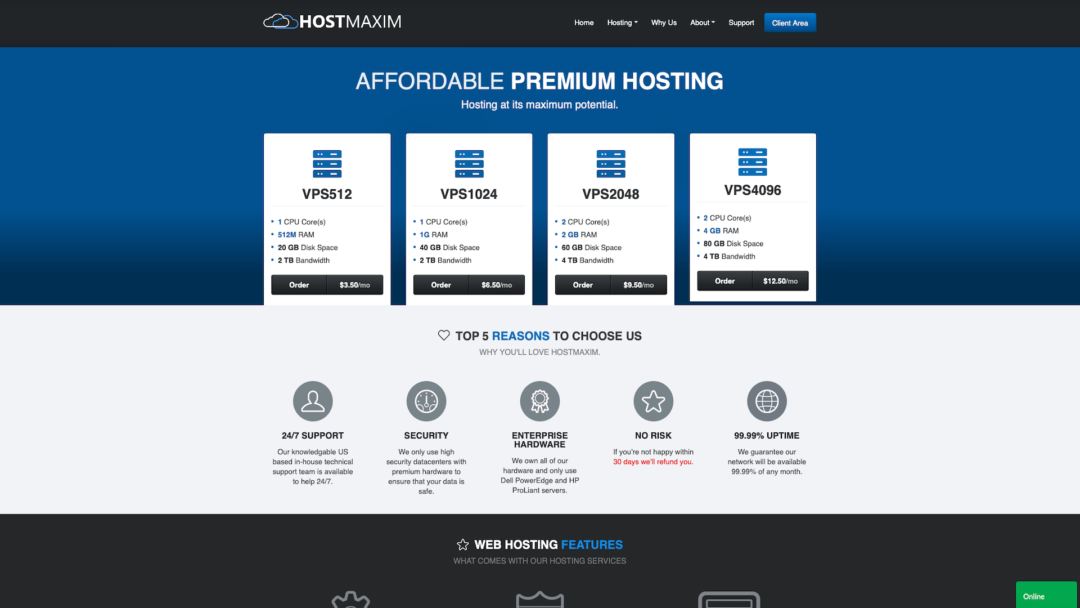 HostMaxim Homepage